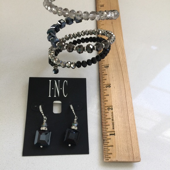 INC International Concepts Earrings and Bracelet Set Beaded Rhinestones Sparkle - Picture 3 of 10